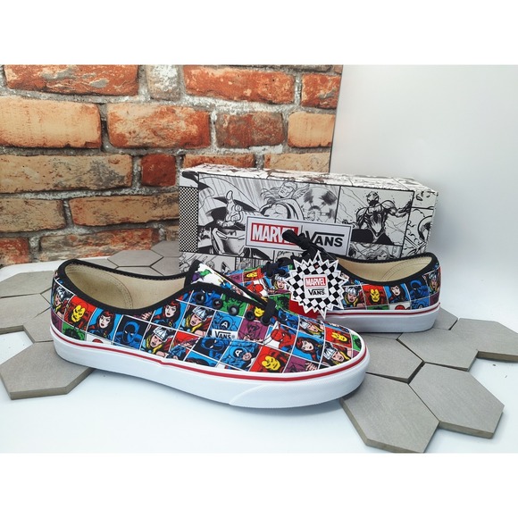 Vans Other - Vans Authentic Marvel Avengers Heads Comic Print Mens 11 Rare 2018 Spiderman LX